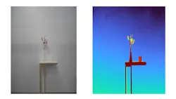 2D and disparity images generated by CNN-based stereo matching algorithm. 2D and disparity images generated by CNN-based stereo matching algorithm.