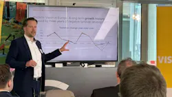 Daniel Seiler, CEO AT Sensors, presents market data at VDMA/VISION pre-show event Daniel Seiler, CEO AT Sensors, presents market data at VDMA/VISION pre-show event