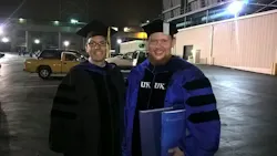Dr Lau and Anothony Shelly at UK PhD graduation