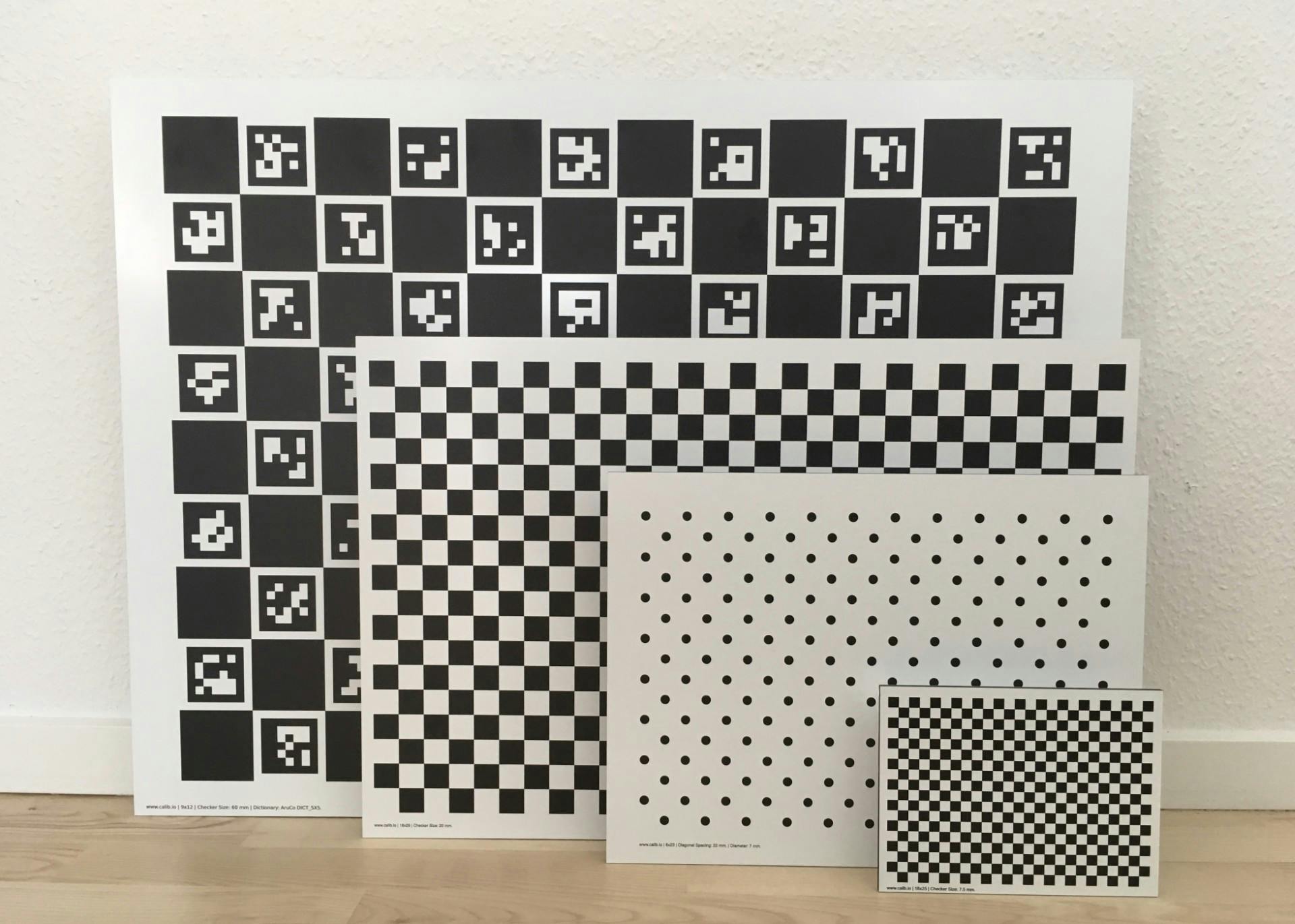 Traditional checkerboard grids are used for vision sensor calibration and mapping. (Image courtesy Calib.io)